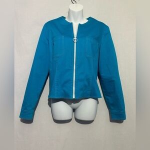 Maggie L Women’s Blue Zip-Up Jacket Size L